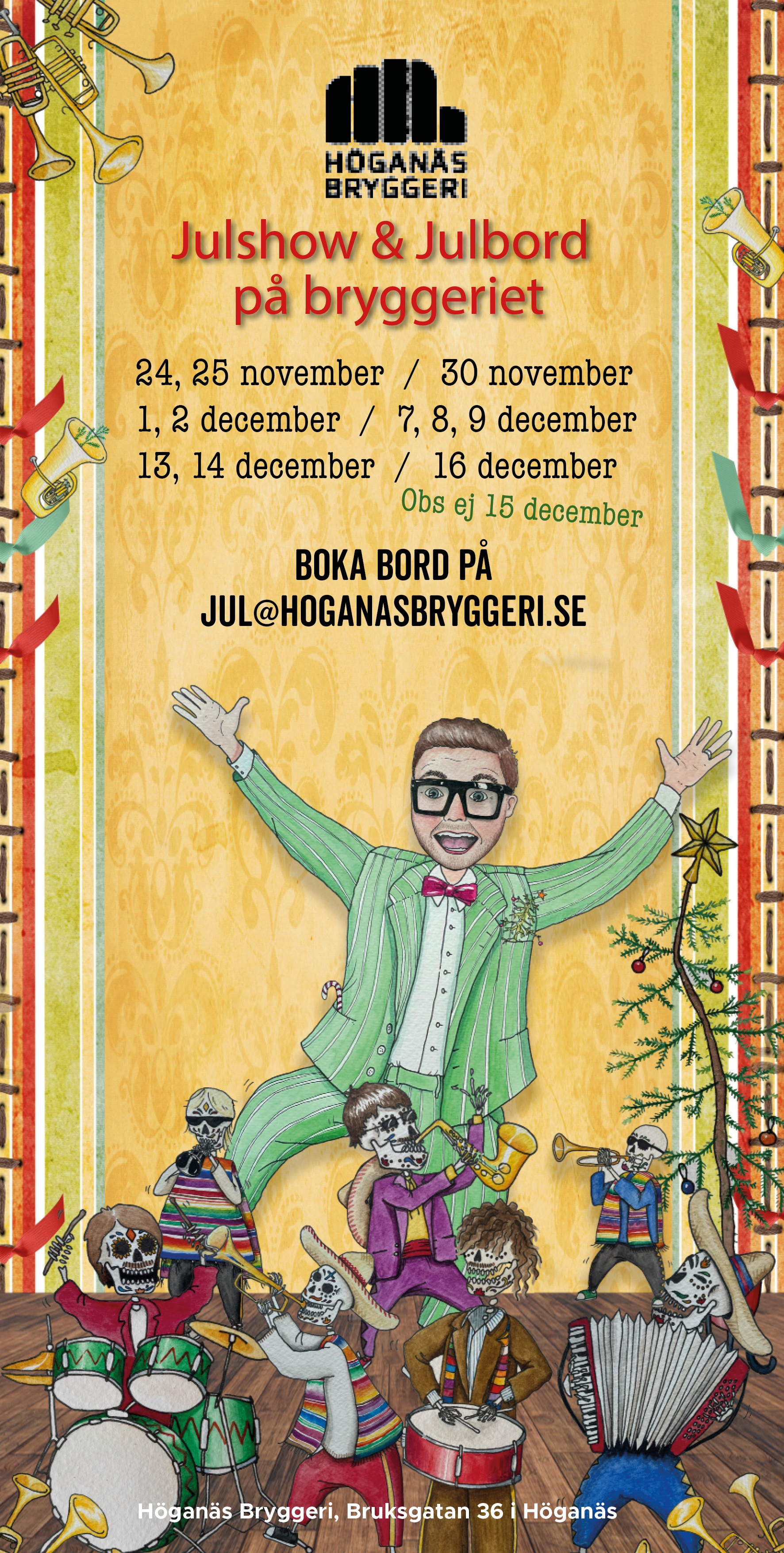 Julshow med julbord på Höganäs Bryggeri